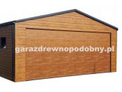Garaż Blaszany Drewnopodobny 6x5 brama segmentowa