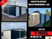 Garaż Blaszany 6x5 PREMIUM/Brama uchylna Dwuspad