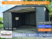 Garaż Blaszany GRAFITOWY - Brama - OKNA - Garaże Blaszane – Maj-Blach