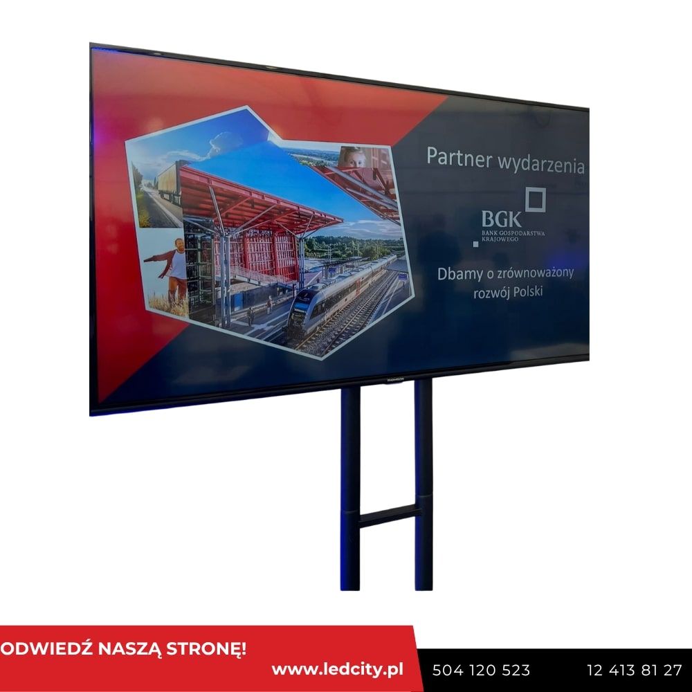 Wynajem telewizorów 75 i 55 cali na statywach Stróże - Zdjęcie 1