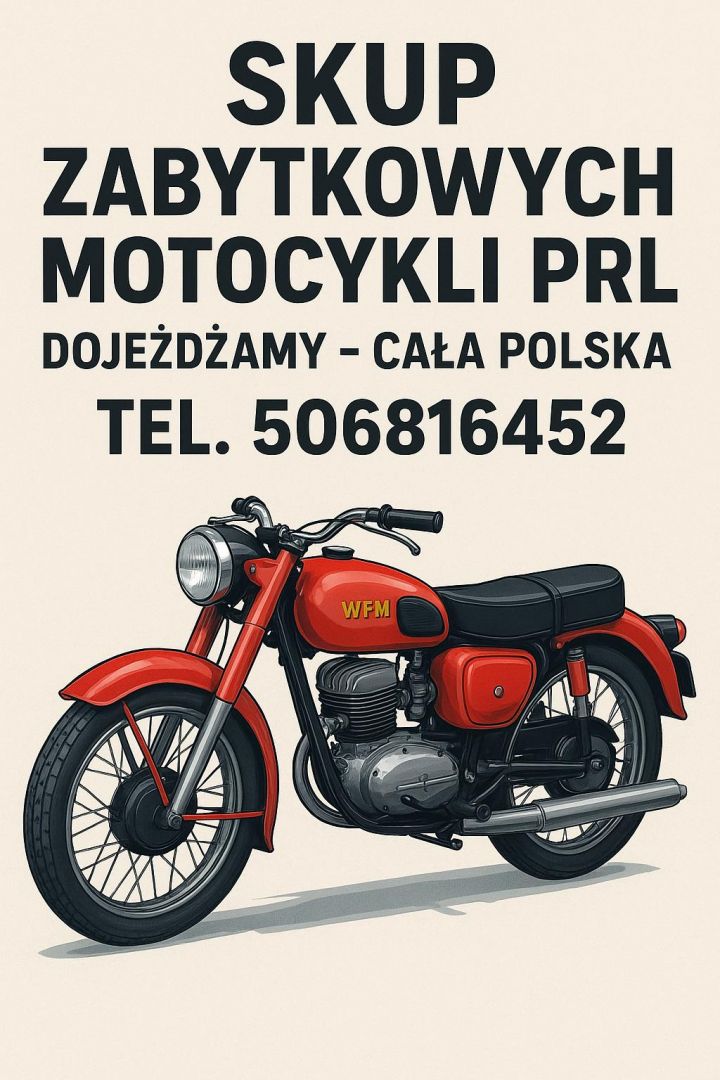 Kupię stare, zabytkowe motocykle: OSA, WSK, WFM, JAWA, MOTORYNKA! Całą kolekcję! Kraków - Zdjęcie 1