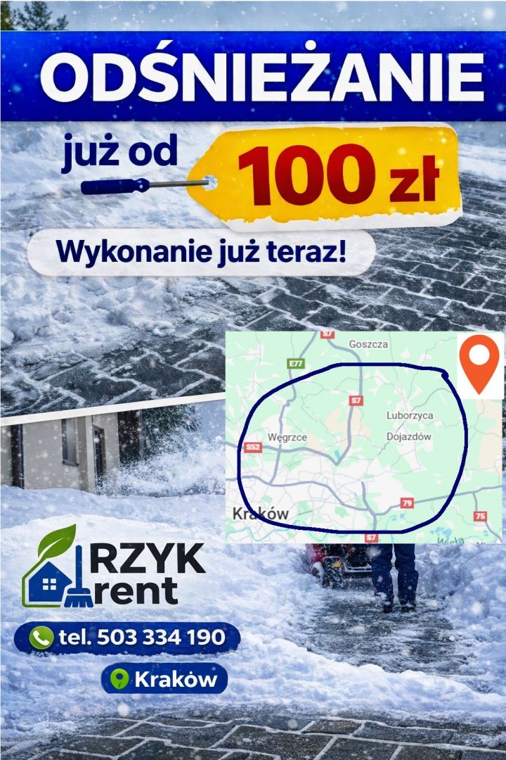 Odśnieżanie KRAKÓW - NOWA HUTA          okazja! Kraków - Zdjęcie 1