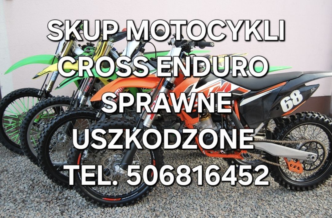 SKUP MOTOCYKLI CROSS CROSSÓW CROSSY ENDURO QUADY ATV -SPRAWNYCH I USZKODZONYCH Kraków - Zdjęcie 1