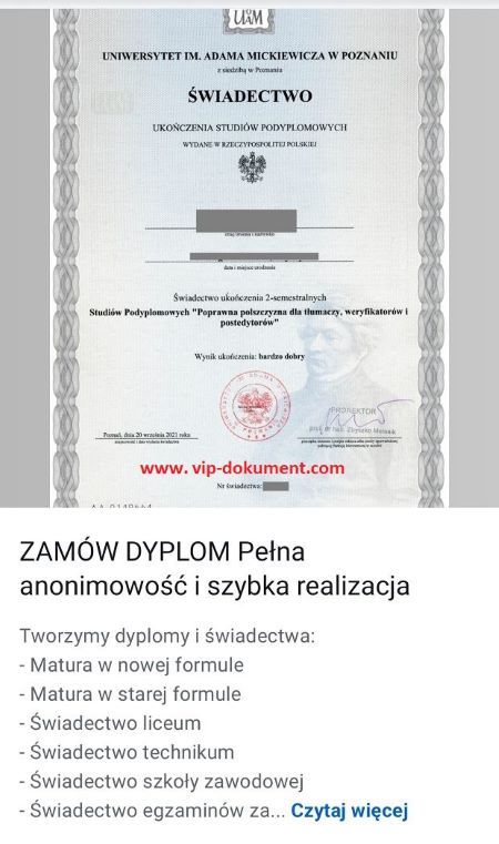 Tu kupisz matury, Tu kupisz dyplom magistra Kraków - Zdjęcie 1