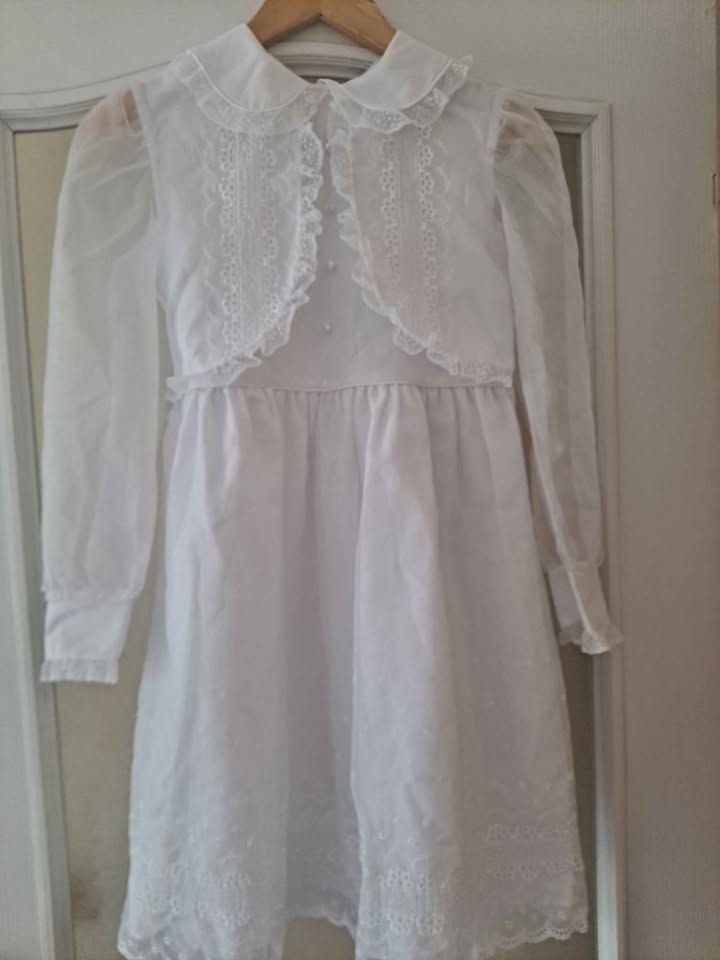 Sprzedam elegancką białą sukienkę dla dziewczynki Kraków - Zdjęcie 1