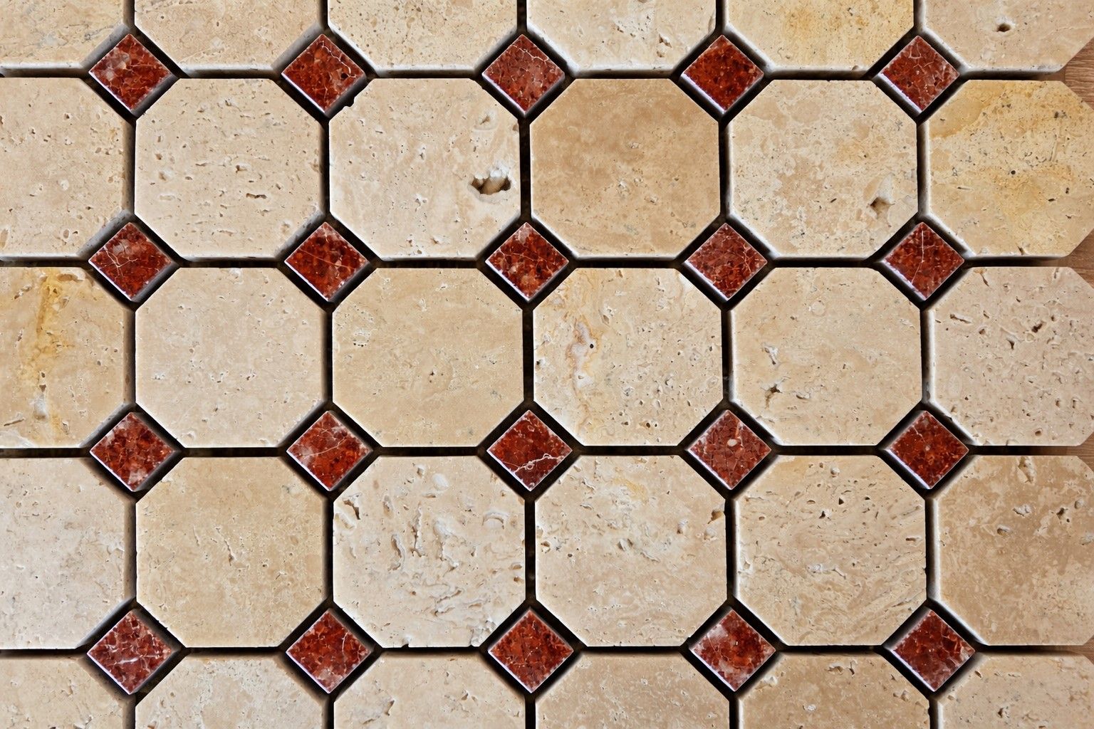 Mozaika Marmurowa TRAWERTYN BEIGE/ALICANTE 30,5x30,5x1 poler KRAKÓW - Zdjęcie 1