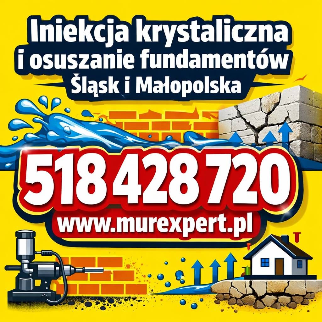 Iniekcja krystaliczna i osuszanie fundamentów | MurExpert ŚLĄSK/ MAŁOPOLSKA Bielsko-Biała - Zdjęcie 1