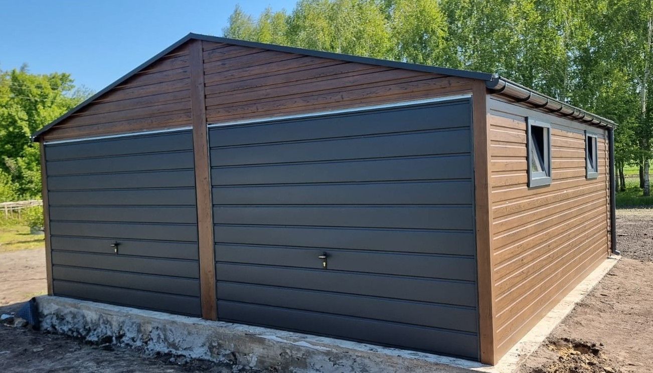 Garaż blaszany drewnopodobny premium profil zamknięty ocynk Szczyrzyc - Zdjęcie 1