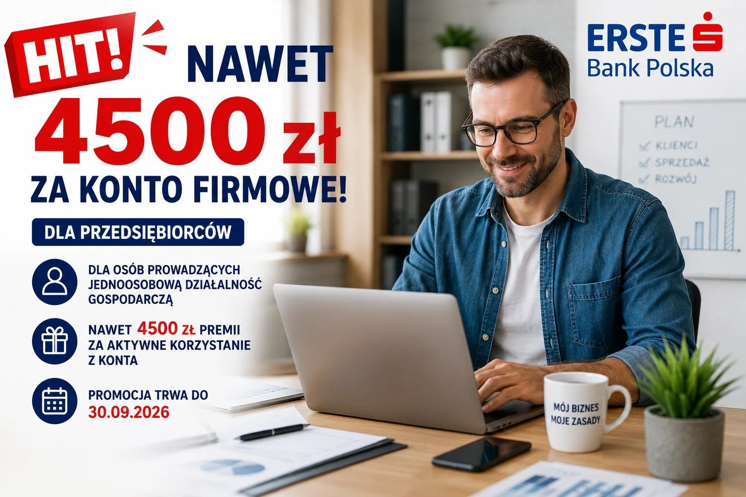 Nawet 4500 zł za konto firmowe w Erste Bank  - Zdjęcie 1