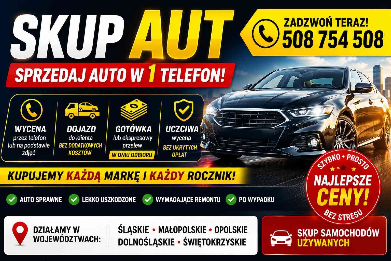 Skup aut - Gotówka od ręki | Skup samochodów | Kupię samochód Polska południowa - Zdjęcie 1