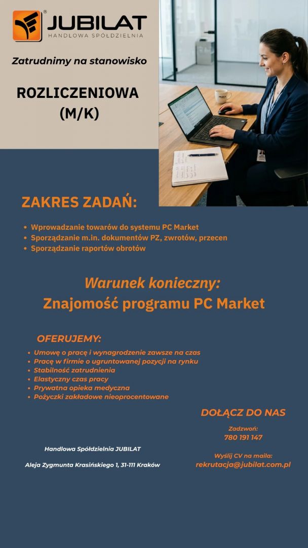 ROZLICZENIOWA - KSIĘGOWA / ROZLICZENIOWY - KSIĘGOWY W SKLEPIE  - Zdjęcie 1