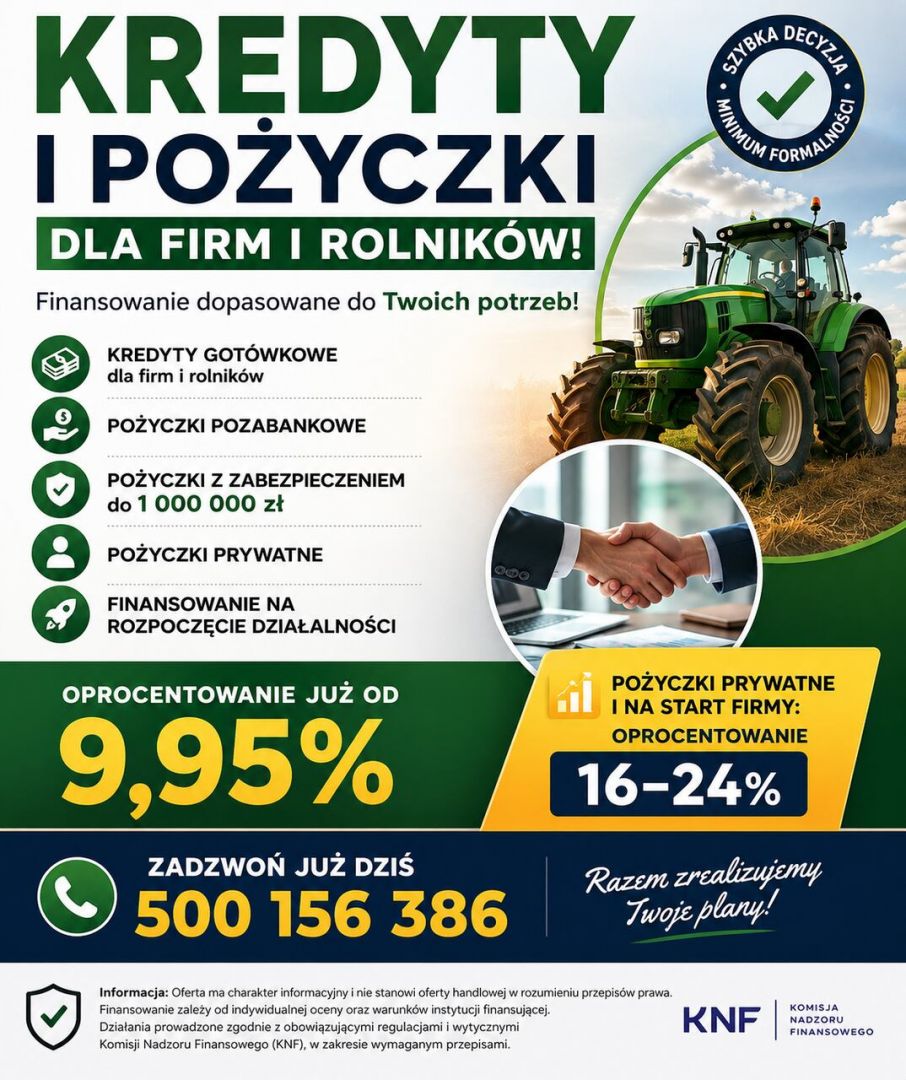 Kredyty dla firm i rolników Kraków - Zdjęcie 1