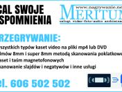 Przegrywanie kaset video VHS, filmów 8mm, kaset magnetofonowych itp.