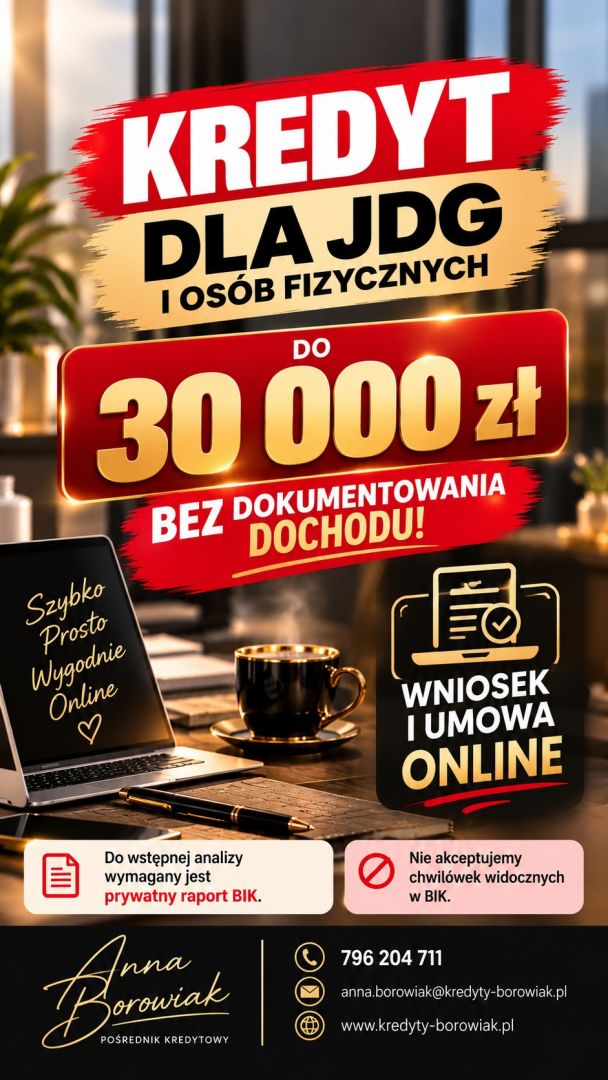 KREDYT DO 30 000 ZŁ BEZ DOKUMENTOWANIA DOCHODU! Kraków - Zdjęcie 1