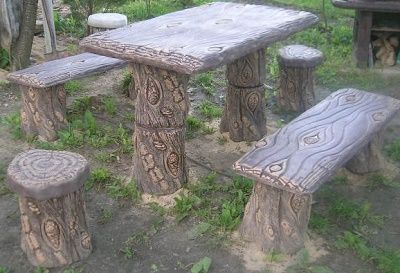 Meble Do Ogrodu Altany Drewniane Imitacja Sęki Stół I ławki
